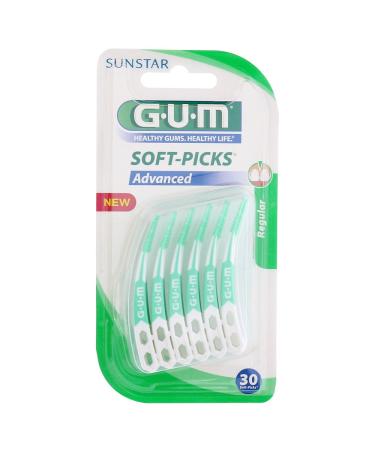 GUM SOFT-PICKS Advanced with travel case REGULAR 30 pieces 6-pack (6x 30 pieces)