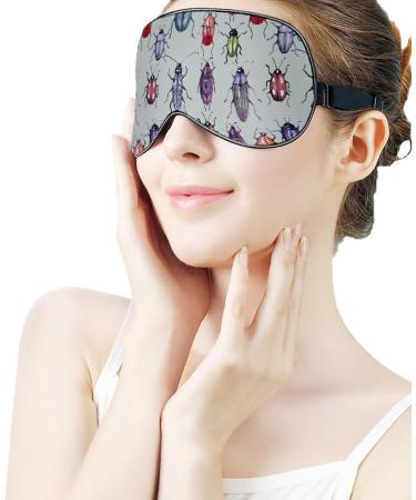 Beetle Insect Bug Sleep Mask Eye Cover for Sleeping Blindfold with Adjustable Strap Blocks Light Night Travel Nap for Men Women - Buy Online on GoSupps.com