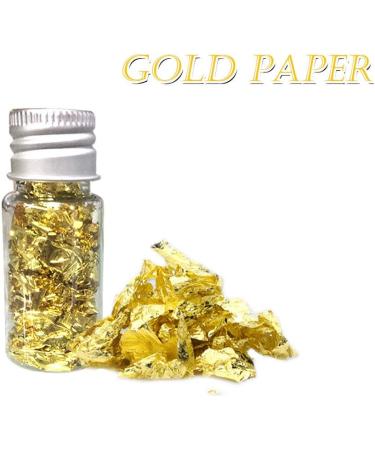 Uposao Edible Gold Foil Gold Leaf Flakes Gold Leaf Gold Edible Flakes Food Decorative Foil Paper for Kitchen Art Baking Chocolates Mousse Decorating - Buy Online on GoSupps.com