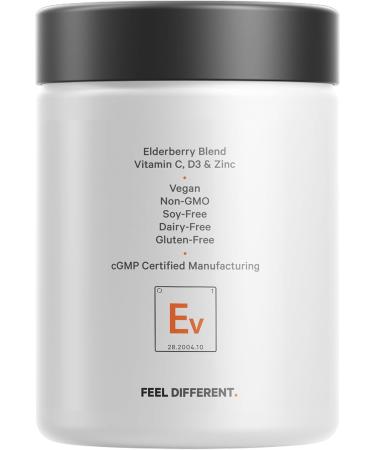 Codeage Elderberry Vitamins - Organic Fermented Elderberry Blend Vitamin C from Ascorbic Acid & Organic Acerola Cherries Vitamin D3 Zinc Sambucus Berries - 90 Capsules - Buy Online on GoSupps.com