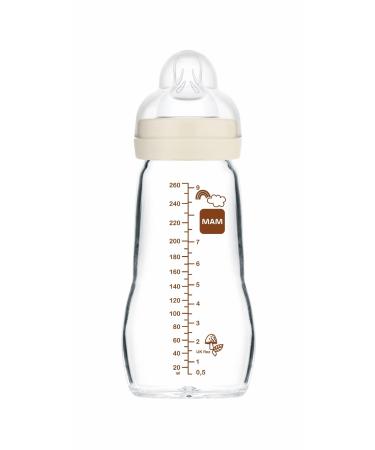 Mam Feel Good A164 Glass bottle with patented Skinsofiftm Silicone Sauger 2 Ultraiche silicone for babies from 0 months 260 ml neutral - Buy Online on GoSupps.com