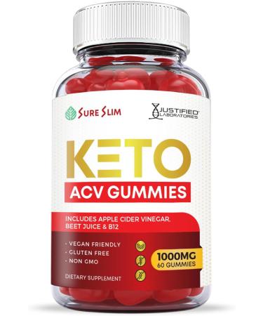 Justified Labs Sure Slim Keto ACV Gummies 1000MG with Pomegranate & Beet Juice - 60 Gummys - Buy Online on GoSupps.com