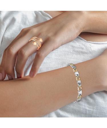 Shop Vicmag Magnetic Bracelets for Women - Titanium Steel 3500 Gauss Magnets Heart Design Gift with Distance Tools - Buy Online on GoSupps.com