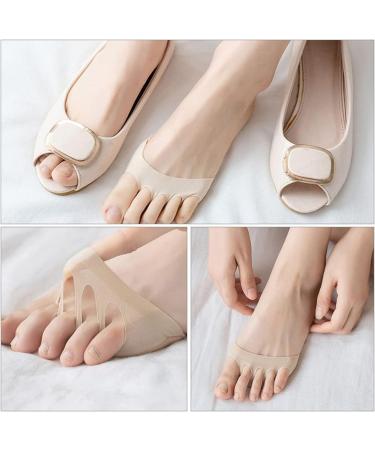 4 Pairs Women's Split Toe Socks - High Heels No Show Cushion Metatarsal Foot Pads - Anti-Slip Cotton Toe Socks - Buy Online on GoSupps.com