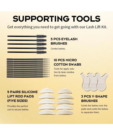 GOLLEE Lash Lift Kit Lash Perm Kit 2 in 1 Eyelash Lift Kit 5 * 5 ml Eyelash Perm Kit at Home Eyelash Perming Kit Curling Semi-Permanent Eyebrow Lamination Kit - Buy Online on GoSupps.com
