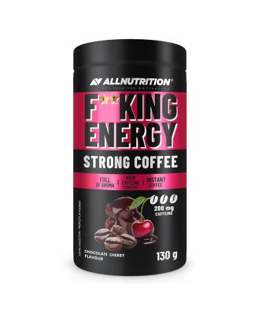 ALLNUTRITION Fitking Energy Strong Coffee - Instant Coffee - High Caffeine Content - Flavored Coffee - Daily Energy Boost - Very Aromatic - 130 g - Cherry Chocolate