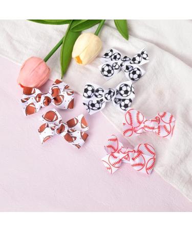 Sport Hair Clips for Girls Football Rugby Hair Barrettes for Women Sports-Themed Party Hair Accessories for Daughter Baseball Hairpin Bowknot Clip for Teen Girls Bow Barrette Set 3 Pairs - Buy Online on GoSupps.com