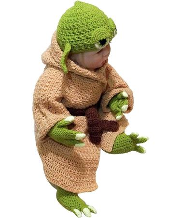 Handmade Crochet Star Wars Yoda Baby Costume Set - Newborn Photography Prop in Green - Buy Online on GoSupps.com