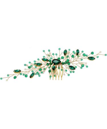 Handmade Bridal Wedding Hair Comb with Green Insert - Grandmother Headdresses Hair Accessories - 1pc(1) - Buy Online on GoSupps.com