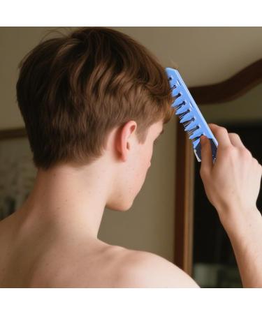 Foldable Folding 2 in 1 Pocket Beard Oilkop Barber Styling Tool Clipper for Hair Beards Mustaches Daily Care Blue - Buy Online on GoSupps.com