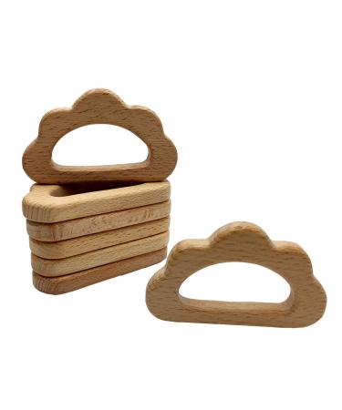 Natural Wood Cloud Shape Teether Toys - DIY Teething Necklace - Cute Animal Pendant Nursing Soothing Accessories (Set of 5) - Buy Online on GoSupps.com