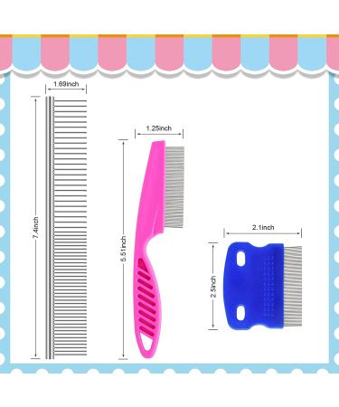 2-in-1 Stainless Steel Fine Tooth Pet Comb (3 Pack) for Grooming Small Dogs and Cats - Buy Online on GoSupps.com