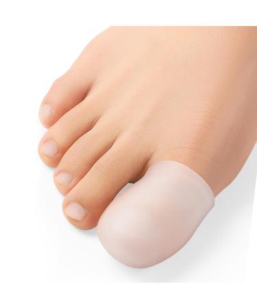 Welnove Gel Toe Cap and Protector - Silicone Toe Covers - Toe Cushions for Pain Relief Missing or Ingrown Toenails Corns Calluses Blisters (12L Clear)