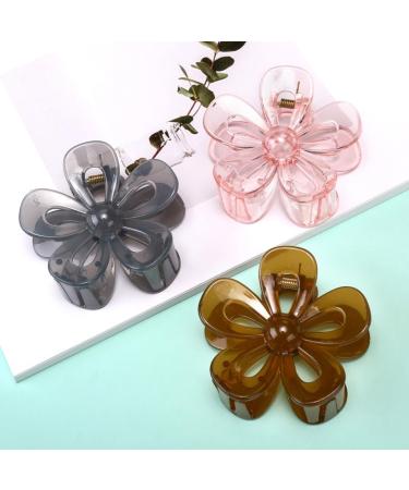 xbiez Hair Claw Clip for Women Beach Flower Hair Clip Hair Banana Clip Jaw Clamp Hair Barrettes Female Hair Decorative Jewelry Gray - Buy Online on GoSupps.com