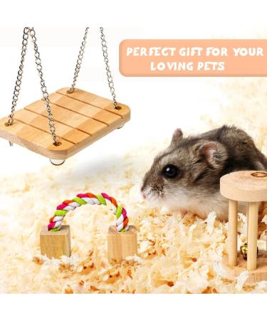 Sofier Natural Wooden Hamster Chew Toys Set - Ideal for Syrian Hamster, Rats, Guinea Pigs, and More! - Buy Online on GoSupps.com