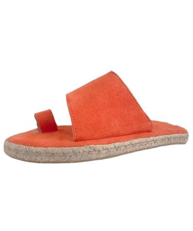 Women's Ring Toe Bunion Beach Flip Flops Summer Lightweight Walking Orthopedic Corrector Flat Sandals Stylish Breathable Non-Slip Foot Correction Slippers for Ladies 5.5 Orange