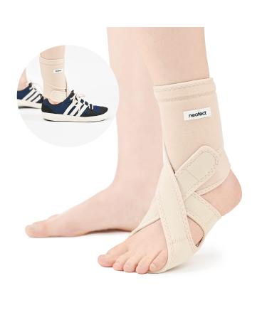 NEOFECT Drop Foot Brace Beige Right AFO Foot Drop Brace for Walking, Drop Foot Brace with Shoes, Stroke Recovery Equipment, Foot Drop Brace for Sleeping, Adjustable Ankle Brace