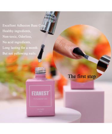 FZANEST Gel Base and Top Coat Set - Triple Long Lasting Base Gel Kit for Ultra Shine Diamond Finish Nail Polish - Buy Online on GoSupps.com