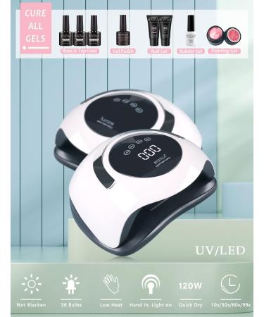 21 Colors Gel Nail Polish Kit with 120W LED Light & Manicure Tools Starter Kit - Nude Glitter Set with UV LED Nail Lamp - No Wipe Base Top Coat - Beginner DIY at Home - Buy Online on GoSupps.com
