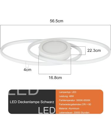 48W Dimmable Glitter LED Ceiling Lamp - Modern White Lighting for Living Room Bedroom & Office with Remote Control (3000K-6500K) - Buy Online on GoSupps.com