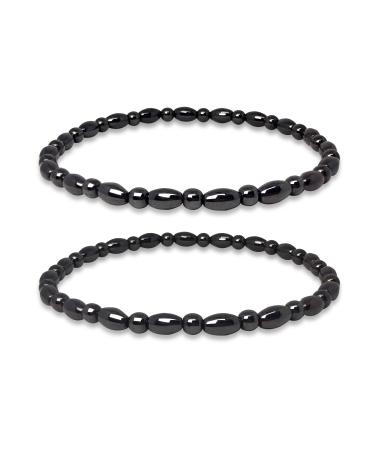 2 Pack Magnetic Therapy Anklet Bracelet for Women/Men,Enhance Immunity, Pain Relief for Arthritis and Carpal Tunnel for Arthritis/Magnetic Therapeutic Slimming Anklet, Promotes Blood Circulation Magnetic Therapy Black Obsi