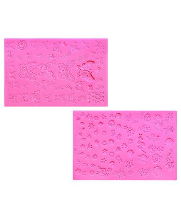 Lurrose nail tools 2st silicone template template plate nail art equipment n Gel art punching plate diy nail art design image animals three -dimensional nail plate 3D pebble angel