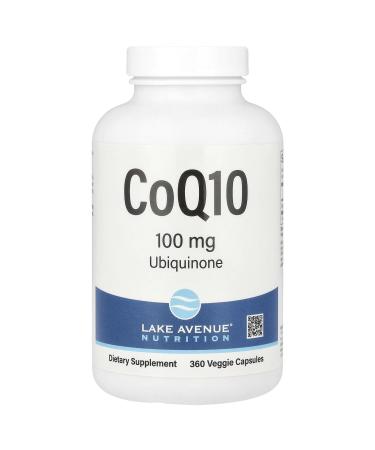 Lake Avenue CoQ10 - Ubiquinone Supplement - Promotes Antioxidant Activity - Gluten Free Non-GMO - 100 mg - 360 Veggie Capsules