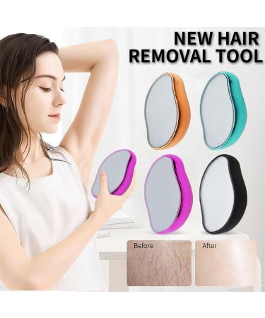 Uqmiqura Nano Hair Remover Stone - Pain-Free Crystal Hair Removal Device for Women & Men | 2 Pieces - Ideal for Back Arms & Legs (Blue & Pink) - Buy Online on GoSupps.com