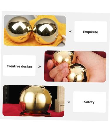 2-St Gymnastics Brass Precision Balls | Solid Metal Baoding Fitness & Massage Roller Balls for Wrist Relief - Shiny Metal Roller - Buy Online on GoSupps.com