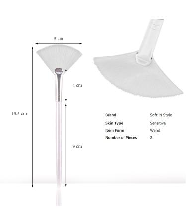 Soft N Style Taklon Fan Mask Brush - Acid Applicator for Glycolic Peel & Masques (4-Pack White) - International Shipping Available - Buy Online on GoSupps.com