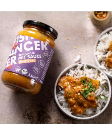 Reishunger Organic Sauce Lentils Dal 6x330ml | Vegan & Gluten-Free Curry Sauce - Perfect for Rice Pasta & Dal - Buy Online on GoSupps.com