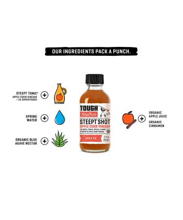 Organic Tough Mother Steept Tonic Wellness Shots - 6-Pack, 2oz Apple Cider Vinegar Superfood Shots with Mother - Raw, Unfiltered, USDA Certified Organic - Buy Online on GoSupps.com