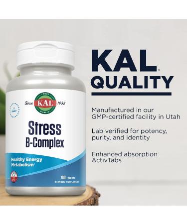 KAL Stress B Complex Vitamin Supplement for Energy and Immune Support - 100 Tablets - Buy Online on GoSupps.com