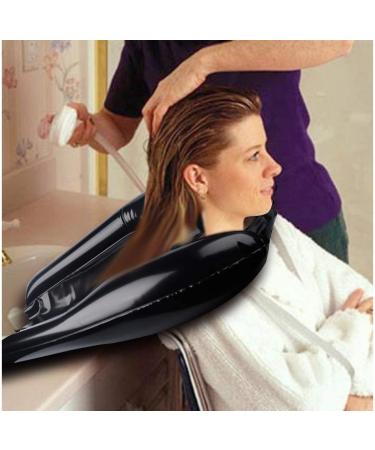 Inflatable Hair Washing Basin for Home Sink - Portable Shampoo Bowl for Bedridden, Handicapped, Kids, Seniors, Pregnant, Wheelchair Users - Black - Buy Online on GoSupps.com