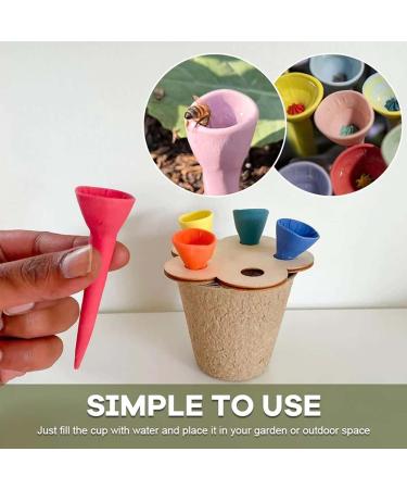 Bee Cups for Thirsty Bees Garden - Colorful Bee Insect Drinking Cups Thirsty Pollinators Need a Drink Bees Need Safe Places to Drink! Bee Cups Collect a Teaspoon Of Water (Colorful) - Buy Online on GoSupps.com