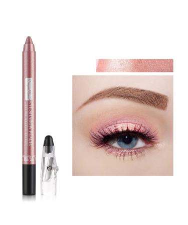 Eyeshadow Pencil Shimmer Cream Eyeshadow Stick Powder Metallic Shimmer Eyeshadow Pen Crayon Waterproof & Long Lasting Eyeliner Pen Create Sparkling Eye Makeup(Rose Gold)