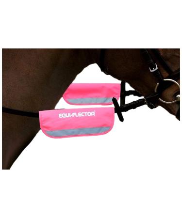 Shires High Vis Bridle/Rein Straps 1 Pair Rose One Size