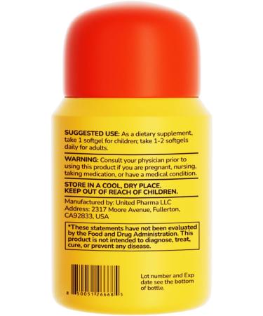 HUJ DHA 100mg - Kids DHA Supplemnent - Algal Oil - Contain DHA Phosphatidyserine & GABA - Supports Mental Energy Visual Function Memory and Focus* - 60 Softgels - Buy Online on GoSupps.com
