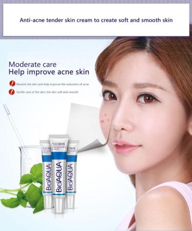 BIOAQUA Acne Scar Gel - Natural Blemish & Pimple Removal Cream for Oil Control & Pore Shrinking | International Shipping - Buy Online on GoSupps.com