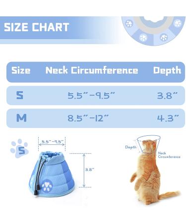 Supet Cat Cone Collar - Soft Adjustable Recovery Collar for Cats - Blue - Small (Neck 5.5-9.5) - Buy Online on GoSupps.com