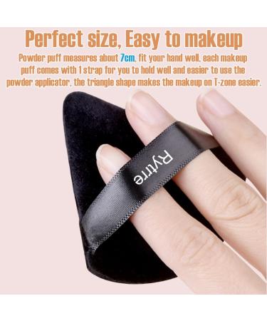 Rytrre 12 Pieces Triangle Powder Puff Set - Soft Velour Makeup Sponges for Loose Powder & Foundation - Stocking Stuffers Gift for Women - Black and Pink - Buy Online on GoSupps.com