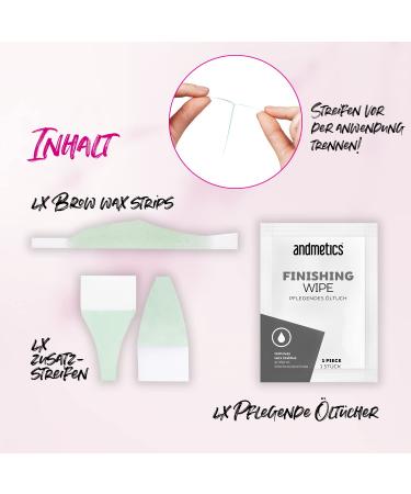 Andmetics Eyebrow Wax Strips for Women | Perfect Natural Eyebrow Shape | No More Plucking | Eyebrow Template for Coloring - Buy Online on GoSupps.com