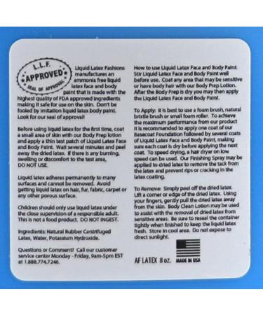 Liquid Latex Fashions - Ammonia Free Blue Halloween Makeup | Easy Apply Paint for Adults & Kids | Ideal for Art Theater Parties & Cosplay - 8 oz - Buy Online on GoSupps.com