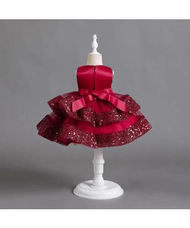 Miipat Wine Tulle Sequin Princess Dress for Toddler Girl (3-4 Years - Buy Online on GoSupps.com