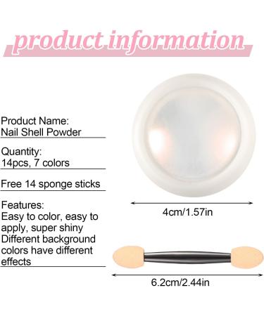 FRIUSATE 14 Boxes White Chrome Nail Powder - Glazed Donut Pearlescent Mirror Effect Glitter for DIY Nail Art - 7 Styles Available - Buy Online on GoSupps.com