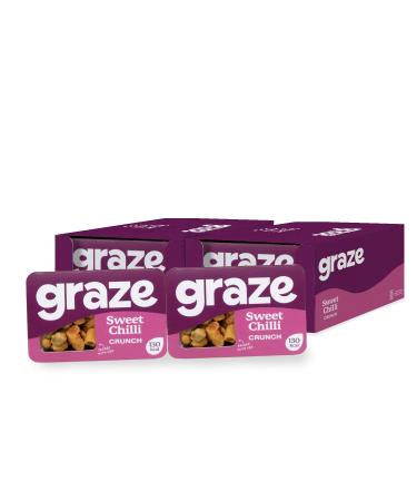 Graze - Sweet Chilli Crunch Snacks- Healthy Snacks Alternative for Crisps Mixed Nuts & Pretzels -Ideal if You Love Corn Broad Beans and Corn Hoops Mixed Savoury Vegan Snacks (18x28g)