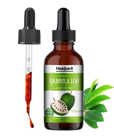 Healpark Soursop Bitters Liquid Graviola Leaf Extract - Natrual Soursop Guanabana Leaves Liquid Soursop Oil 98% Absorption-1 Fl Oz