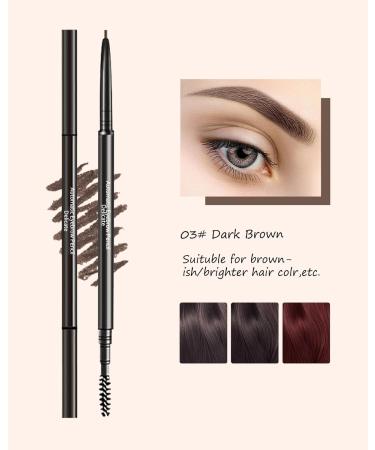 Eyebrow Pencil Dark Brown - 4 Pcs Professional Micro Brow Pencil Kit with Waterproof Eyebrow Makeup with Dual Ends Ultra-Fine Mechanical Pencil for Women Eye Makeup - 03 03# Dark Brown - Buy Online on GoSupps.com