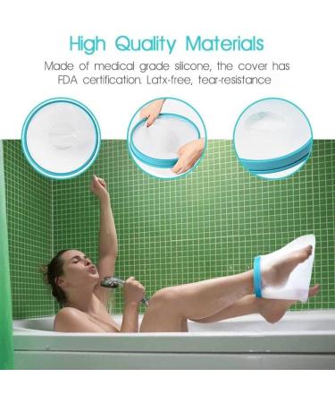 Waterproof Foot Cast Cover for Adults - Reusable 11 Inch Shower Boot Bag for Ankle Leg Cast Bandage, Keep Wounds Dry and Protected - Buy Online on GoSupps.com