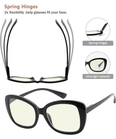 Eyekepper 4-Pack Oversized Reading Glasses +3.0 - Blue Light Blocking Computer Glasses for Women - Buy Online on GoSupps.com